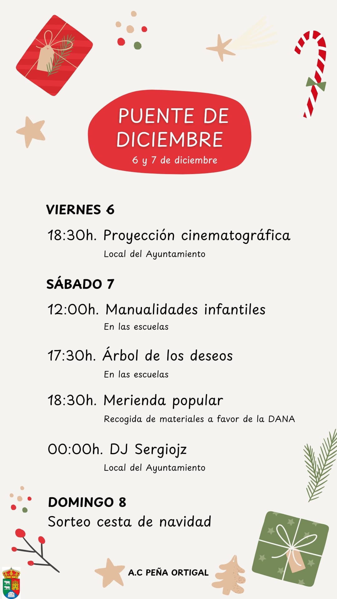 Cartel puente de diciembre 2024