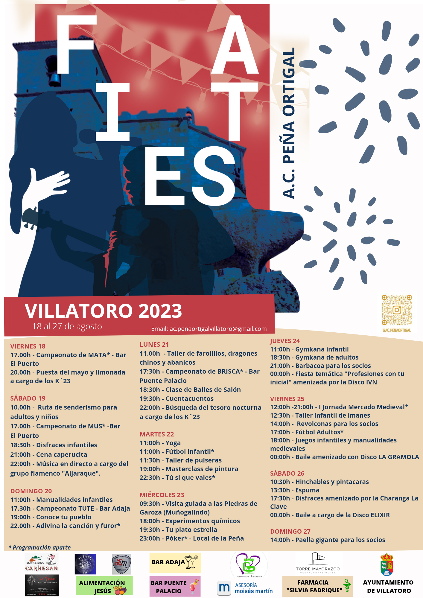Cartel fiestas de verano 2023